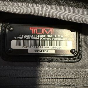 TUMI Black Leather Briefcase Travel Bag